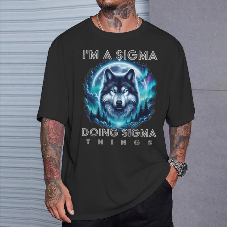 Soy Un Sigma Haciendo Sigma Cosas Alfa Lobo Hombre Hombres Camiseta unisex Regalos para él