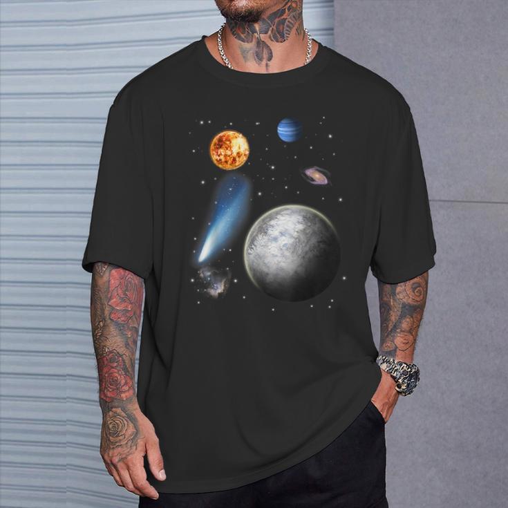 Space Motif Universe Stars Solar System Planets Sun T-Shirt Geschenke für Ihn