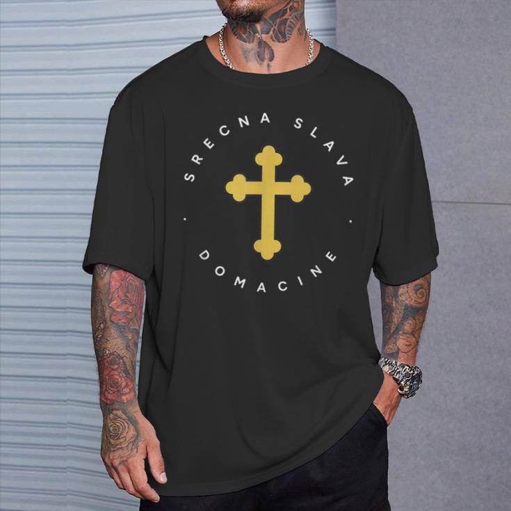 Srecna Slava Domacine T-Shirt Geschenke für Ihn