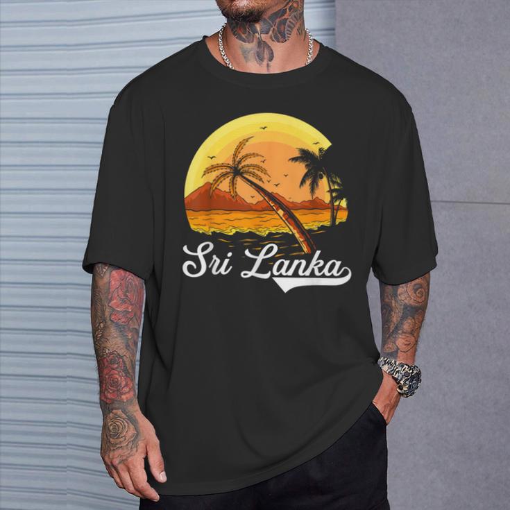 Sri Lanka Palm Tree Ocean Summer Holiday Sri Lanka S T-Shirt Geschenke für Ihn