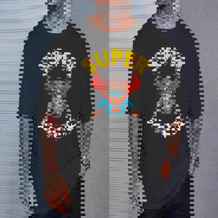 Super Auntie Hero Cape Flying Cartoon Niece Nephew T-Shirt Gifts for Him Super Auntie Hero Cape Flying Cartoon Niece Nephew T-Shirt Gifts for Him