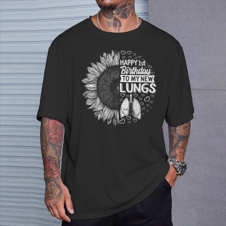 Survivor Of Lung Transplantation Happy 1St Birthday My New Lunge T-Shirt Geschenke für Ihn