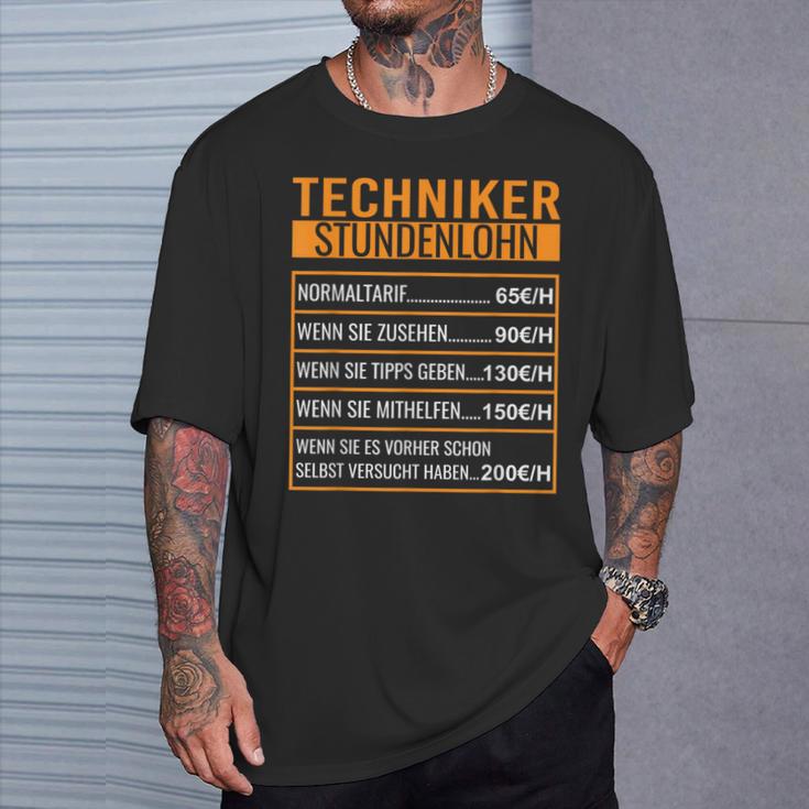 It Techniker Stundenlohn Techniker T-Shirt Geschenke für Ihn