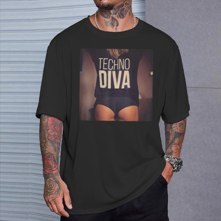 Techno Diva Cool Techno Dance Disco Edm T-Shirt Geschenke für Ihn