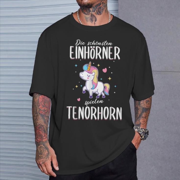 Tenor Horn Tenor Hornist Unicorn Slogan Idea T-Shirt Geschenke für Ihn