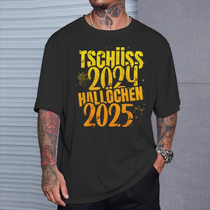 Tschüss 2024 Hallöchen 2025 New Year's Eve New Year Holidays T-Shirt Geschenke für Ihn