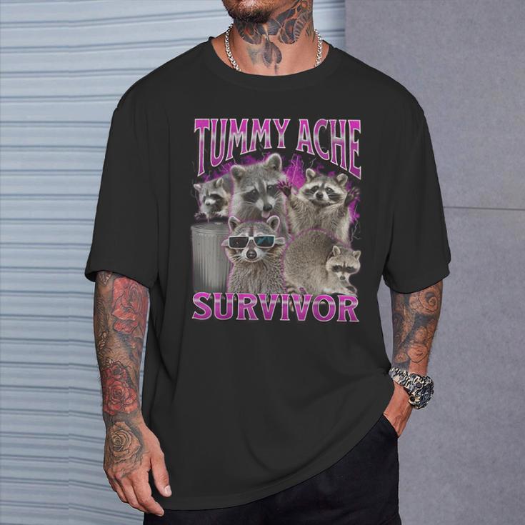 Tummy Ache Survivor Raccoon Meme Bootleg Graphic 90S T-Shirt Geschenke für Ihn