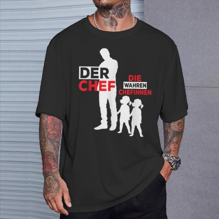 Twin Papa Der Chef Gemini Papa T-Shirt Geschenke für Ihn