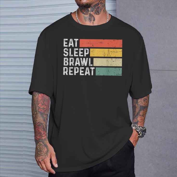 Video Gaming Game Retro Game Eat Sleep Brawl Repeat T-Shirt Geschenke für Ihn