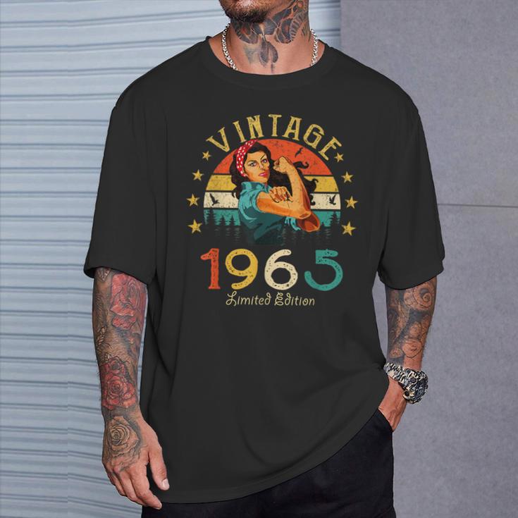 Vintage 1965 60 Geburtstag Frau Retro 60 Jahre Geschenk T-Shirt Geschenke für Ihn