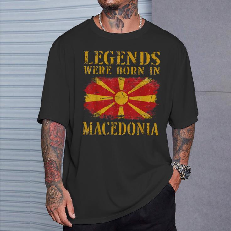 Vintage Macedonian Flag S T-Shirt Geschenke für Ihn