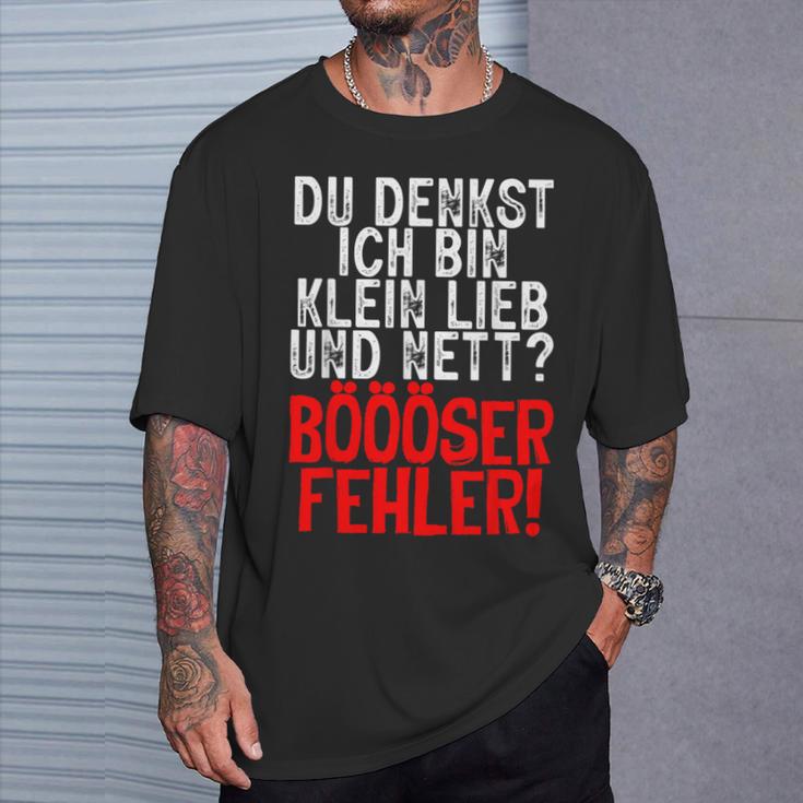 Women's Du Denkst Ich Bin Klein Lieb Nett Böser Fehl T-Shirt Geschenke für Ihn