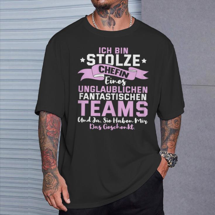 Women's Ich Bin Stolze Chefin Einer Unbelievably Fantastic Team T-Shirt Geschenke für Ihn