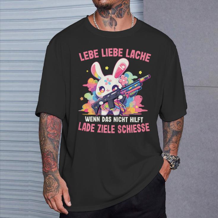 Women's Lebe Liebe Lache Wenn Das Nicht Hilft Laden Ziele Shooting T-Shirt Geschenke für Ihn