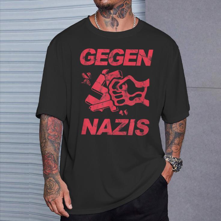 Zeichen Setzen Gegen Rechts Gegen Nazisintage T-Shirt Geschenke für Ihn