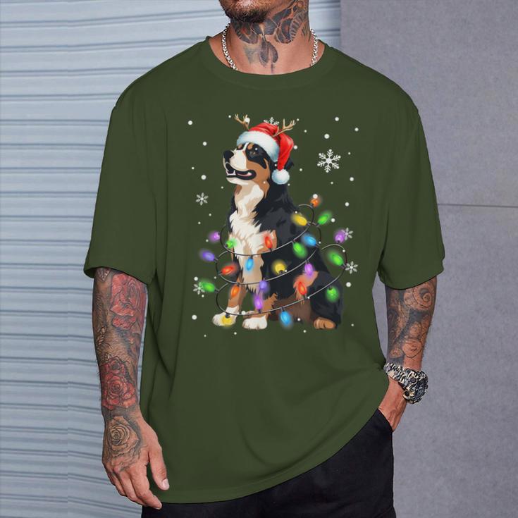 Bernese Mountain Dog Christmas Jumper Xmas Lights T-Shirt Geschenke für Ihn