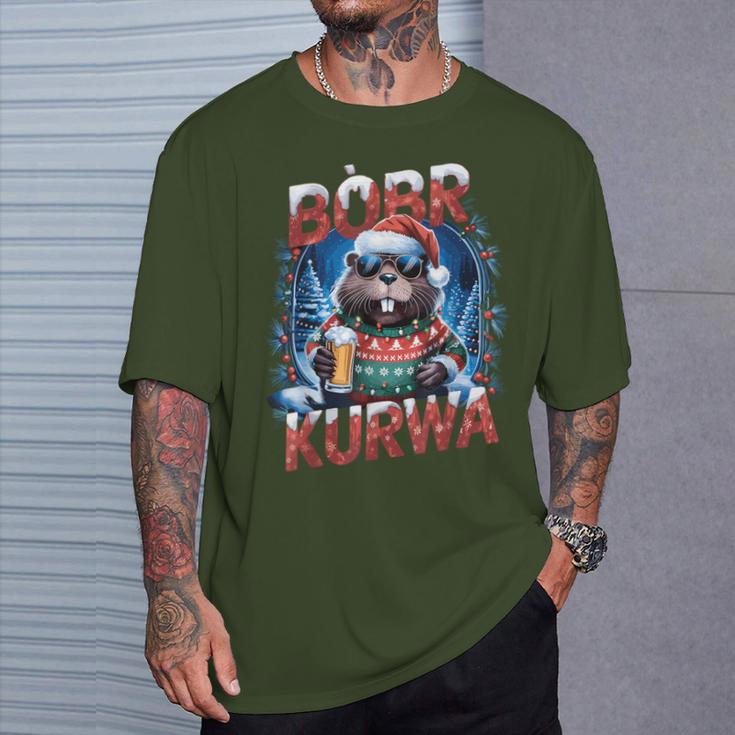 Bóbr Christmas Jumper Christmas Sauf Beer Costume Bobr Kurwa T-Shirt Geschenke für Ihn