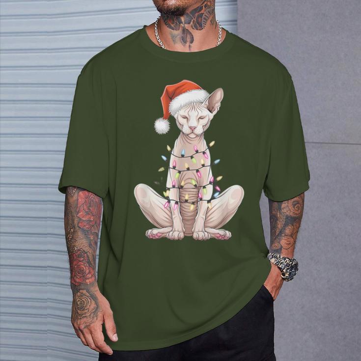 Christmas Hat Sphynx Cat Santa Hat Merry Christmas Xmas T-Shirt Geschenke für Ihn