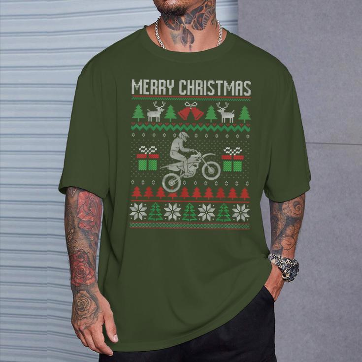 Christmas Jumper Motocross Dirt Bike Racing Christmas Sports Ugly T-Shirt Geschenke für Ihn