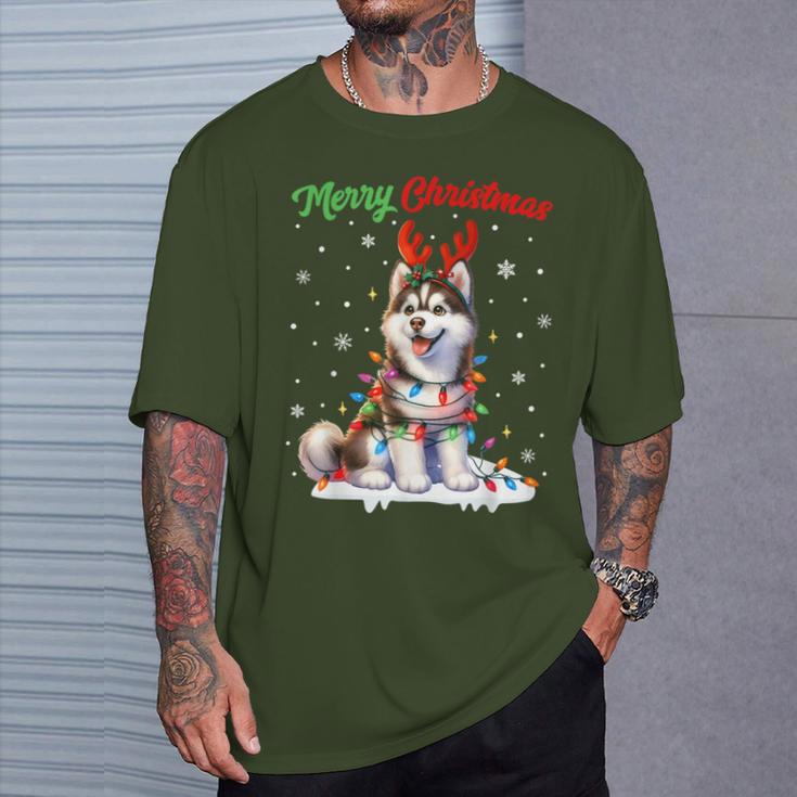 Christmas Outfit Christmas Jumper Husky Dog Christmas T-Shirt Geschenke für Ihn