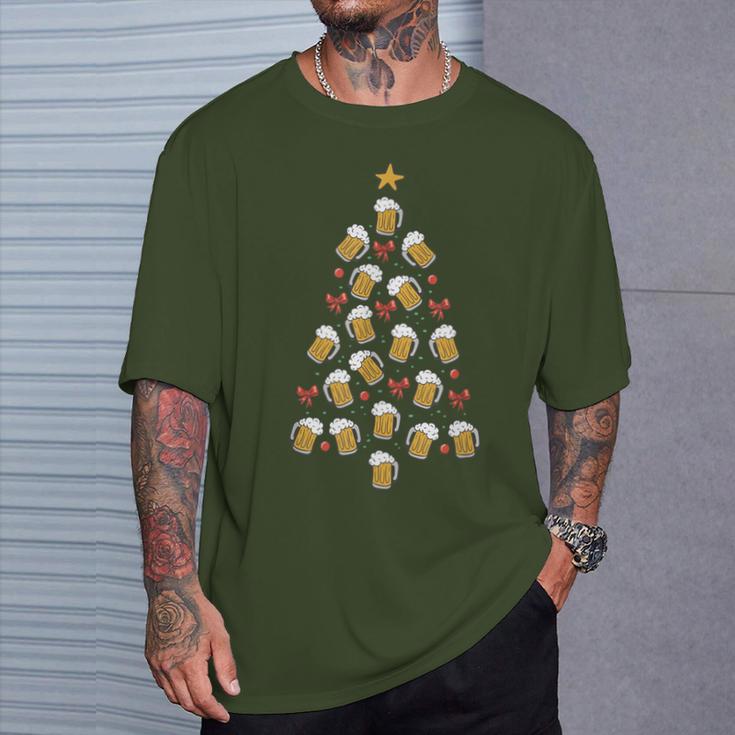 Christmas Tree Christmas Beer Glass Tree Men T-Shirt Geschenke für Ihn