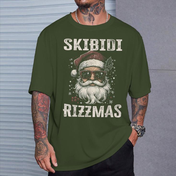 Cool Santa Claus With Sunglasses Skibidi Rizzmas T-Shirt Geschenke für Ihn