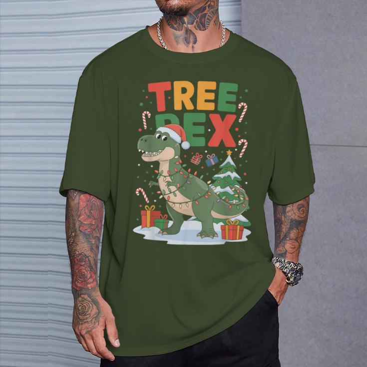 Dinosaur Christmas Jumper Xmas Tree Rex Pyjama T-Shirt Geschenke für Ihn