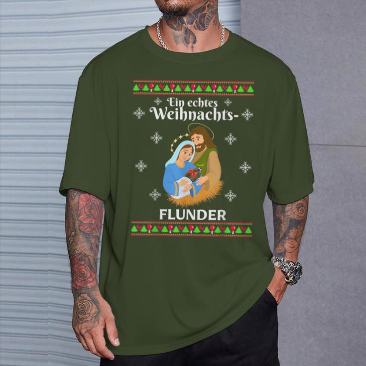 Flunder Fish Christmas Wonder Fishing Baltic Sea North Sea T-Shirt Geschenke für Ihn