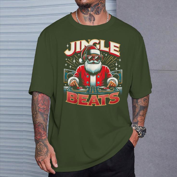 Jingle Beats Music Dj Santa Christmas Ugly Xmas T-Shirt Geschenke für Ihn