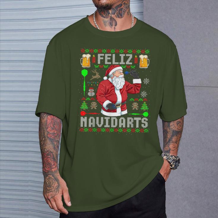 Ugly Christmas Darts Feliz Navidarts T-Shirt Geschenke für Ihn