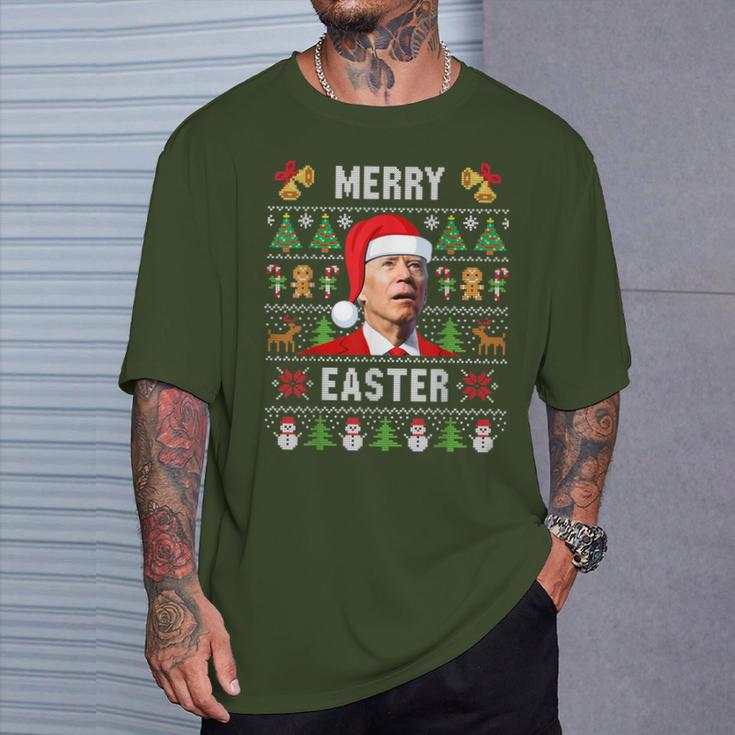 Ugly Jumper Merry Easter Biden Christmas T-Shirt Geschenke für Ihn