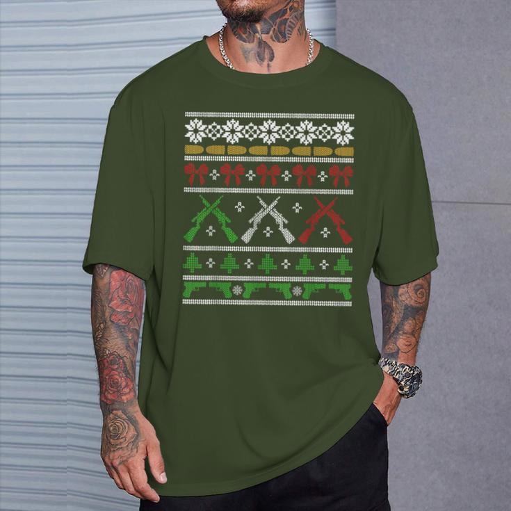 Guns For Christmas Ugly Sweater Gun Right Hunting Military T-Shirt Geschenke für Ihn