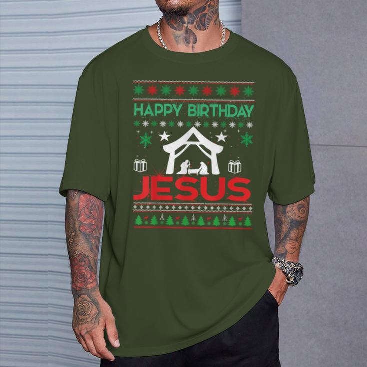 Happy Birthday Jesus Ugly Christmas Jumper T-Shirt Geschenke für Ihn