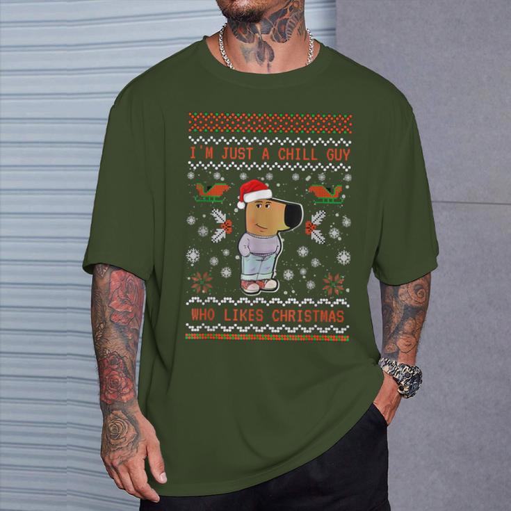 I'm Just A Chill Guy Who Likes Christmas My New Character T-Shirt Geschenke für Ihn