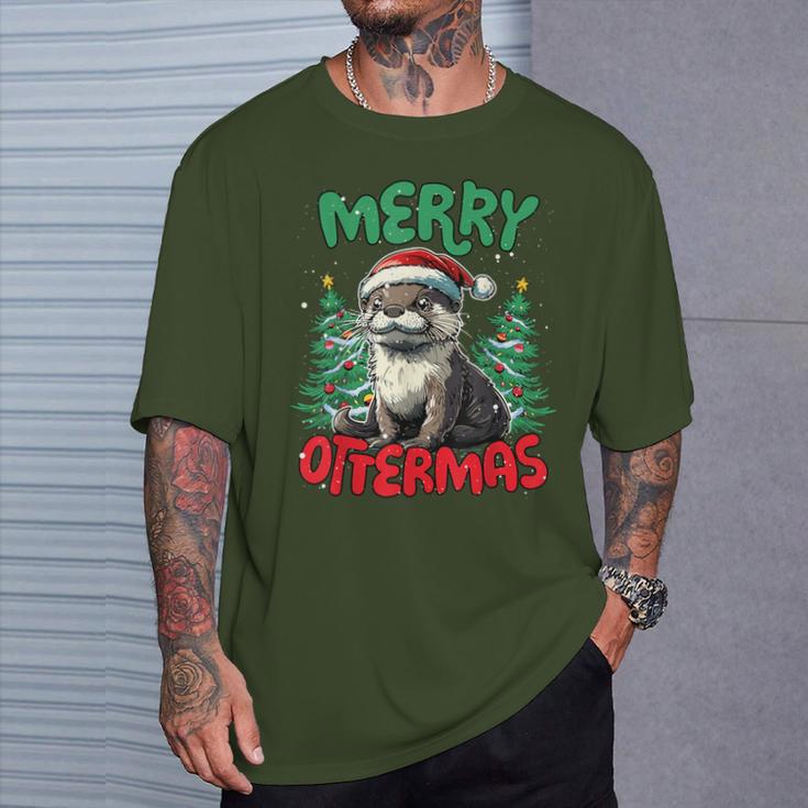 Merry Ottermas Otter Christmas T-Shirt Geschenke für Ihn