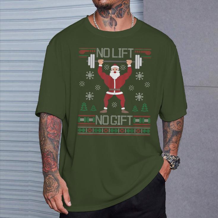 No Lift No Ugly Christmas Jumper Gym Santa T-Shirt Geschenke für Ihn