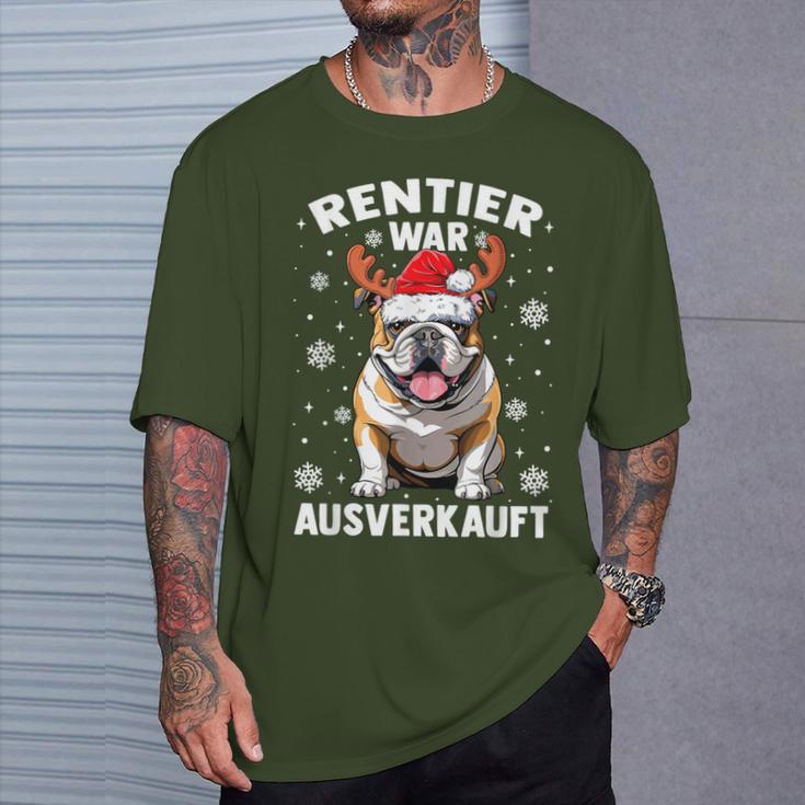 Reindeer Was Out Sold Out English Bulldog Christmas T-Shirt Geschenke für Ihn