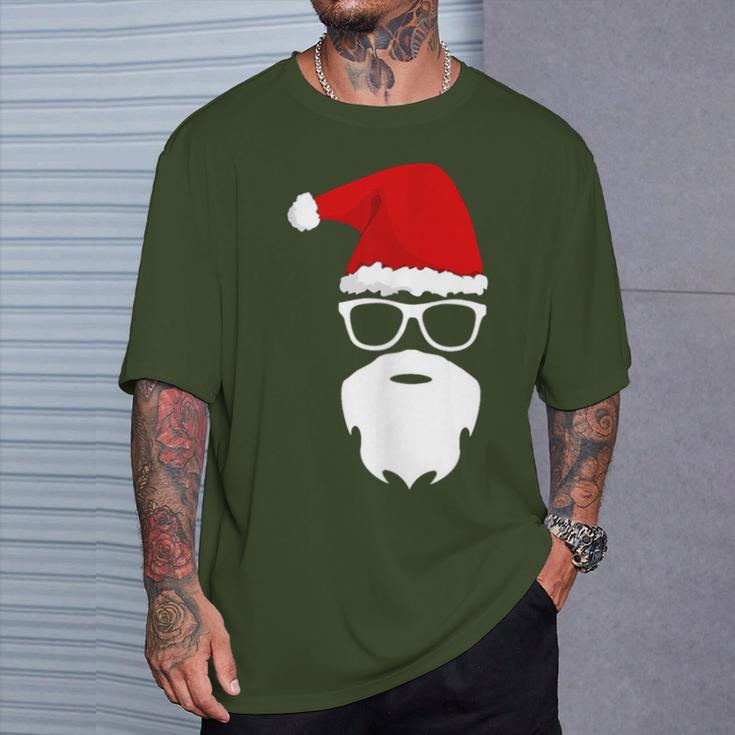 Santa Claus Christmas Hat Beard Sunglasses Christmas T-Shirt Geschenke für Ihn