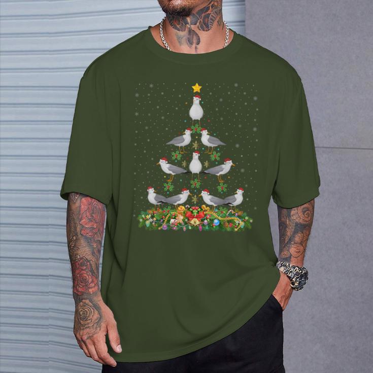 Seagull Bird Christmas Tree Santa Hat Seagull Christmas T-Shirt Geschenke für Ihn