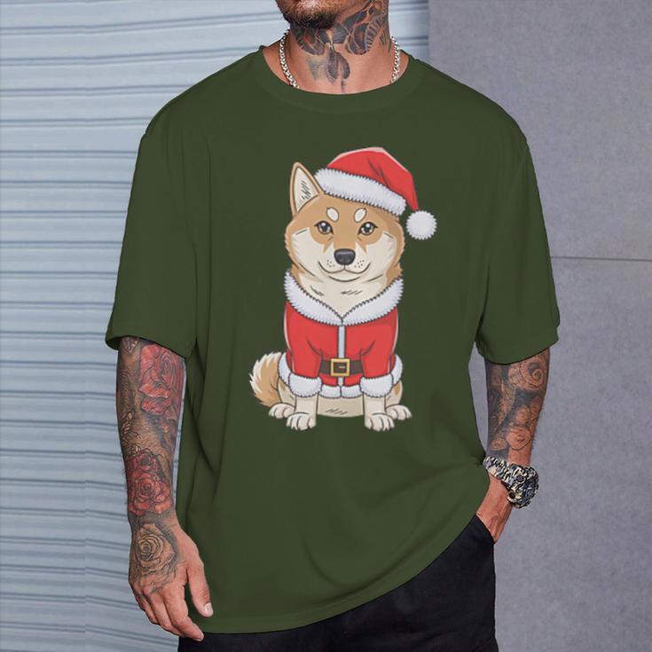 Shiba Inu Santa Claus Christmas T-Shirt Geschenke für Ihn