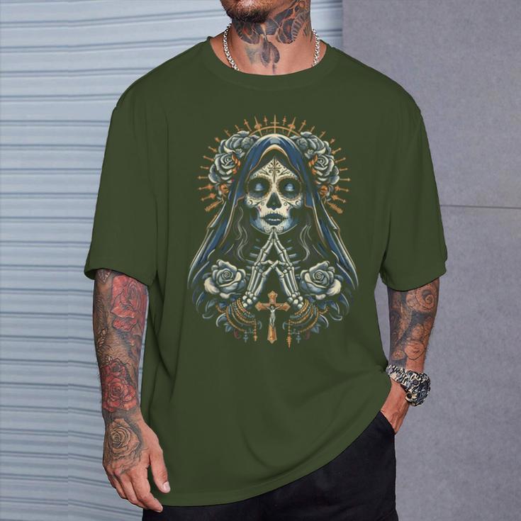 Skull Santa Muerte Christian T-Shirt Geschenke für Ihn