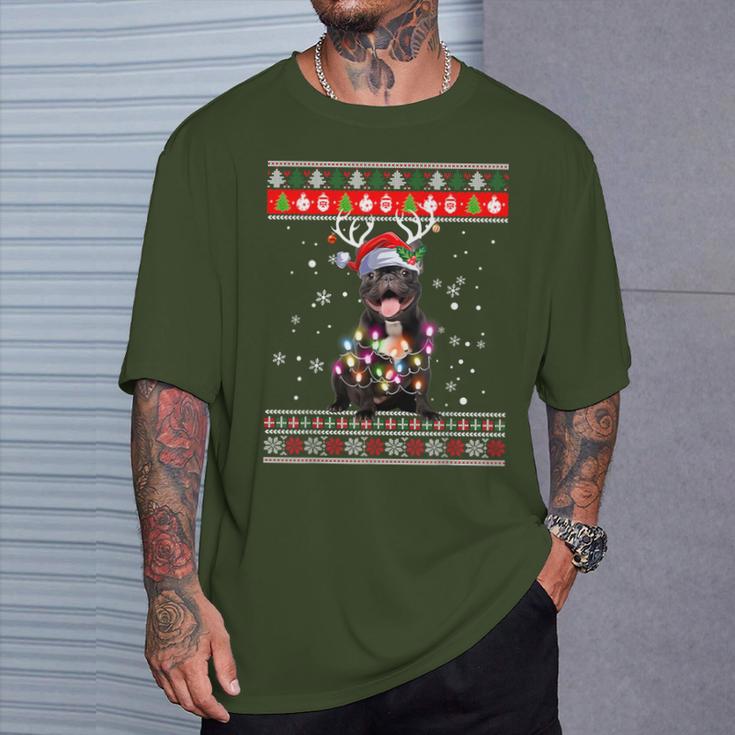 Ugly Christmas Jumper French Bulldog Dog Puppy Christmas Pajamas T-Shirt Geschenke für Ihn