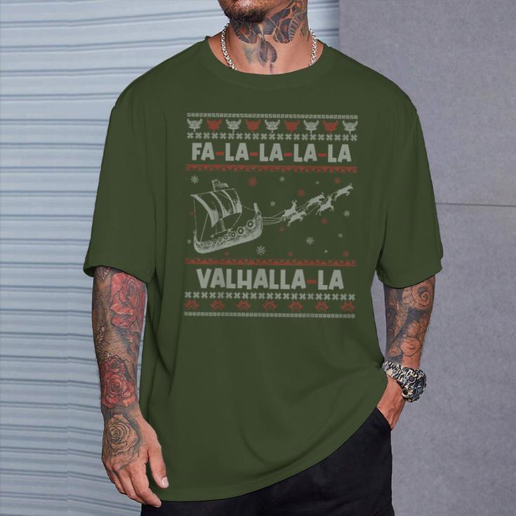 Viking Winter Snow Christmas Santa Ugly Christmas T-Shirt Geschenke für Ihn