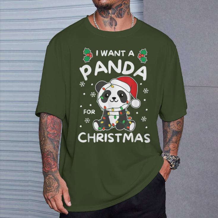 I Want A Panda For Christmas Cute Pandas T-Shirt Geschenke für Ihn