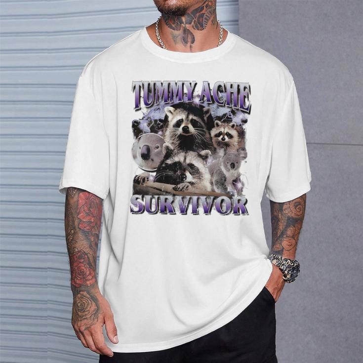 Belly Pain Survivor Raccoon T-Shirt Geschenke für Ihn