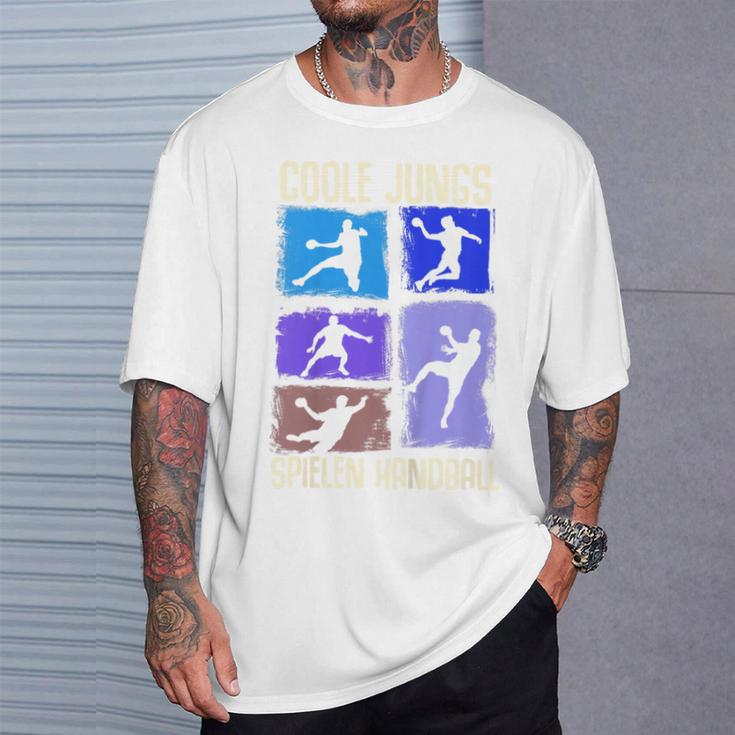 Children's Cool Boys Playing Handball Handball Player T-Shirt Geschenke für Ihn