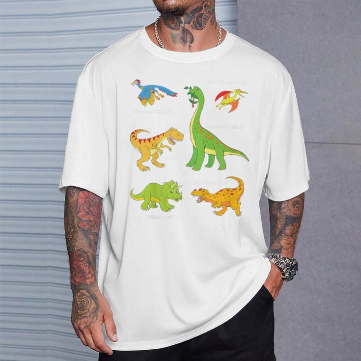 Children's Dinosaur Popular Dinos With Name T-Shirt Geschenke für Ihn