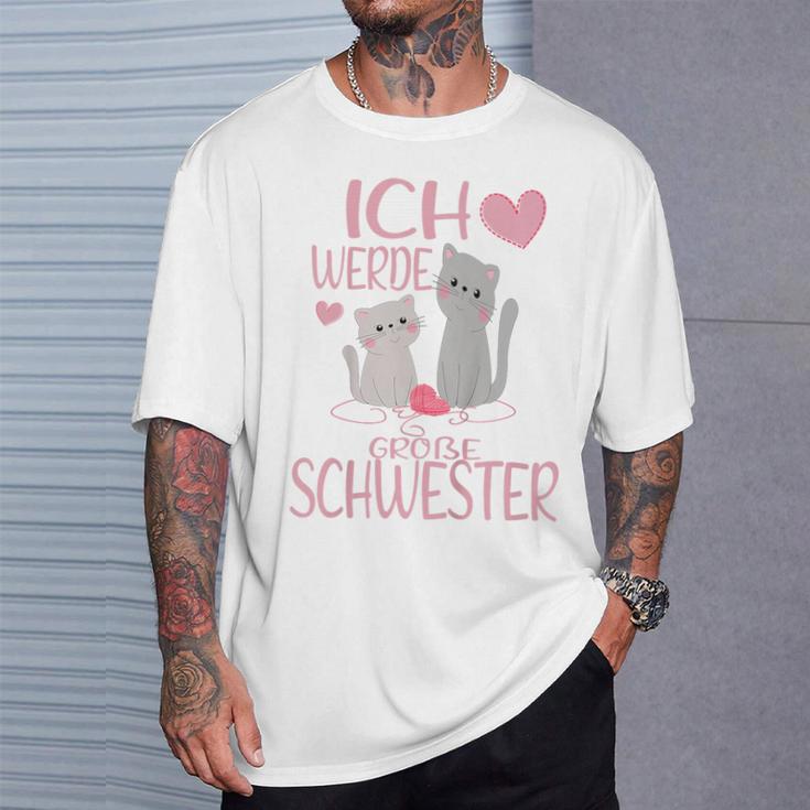 Children's Ich Werde Große Schwester Ich Werde Große Schwester 2023 Cat T-Shirt Geschenke für Ihn