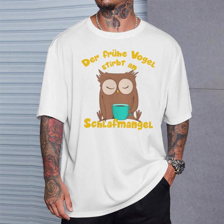 Coffee Owls Early Bird Owl Saying T-Shirt Geschenke für Ihn