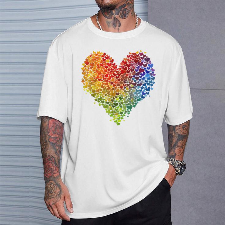 Csd Parade Rainbow Lgbt Heart Lgbtq Flowers Pride Love T-Shirt Geschenke für Ihn